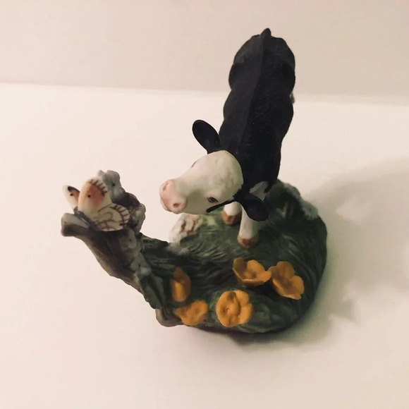 Vtg Cow Holstein Cow Calf Figure by  Peter Barrett Franklin Mint Porcelain - Picture 8 of 11